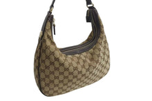 画像をギャラリービューアに読み込む, GUCCI グッチ ワンショルダー ハンドバック 153010 GGキャンバス GG柄ブラウン ベージュ ゴールド金具 美品 中古 4b002271