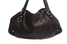 画像をギャラリービューアに読み込む, GUCCI グッチ アビー トートバッグ レザー 130736 ゴールド金具 グッチシマ 茶 ブラウン GG柄 美品 中古 4b002272