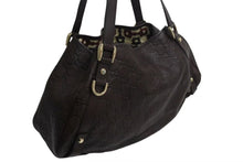 画像をギャラリービューアに読み込む, GUCCI グッチ アビー トートバッグ レザー 130736 ゴールド金具 グッチシマ 茶 ブラウン GG柄 美品 中古 4b002272