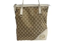 画像をギャラリービューアに読み込む, GUCCI グッチ ハンドバッグ 182492 ブラウン ベージュ GGスプリームキャンバス レザー 美品 中古 4b002273