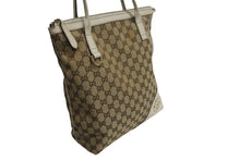 画像をギャラリービューアに読み込む, GUCCI グッチ ハンドバッグ 182492 ブラウン ベージュ GGスプリームキャンバス レザー 美品 中古 4b002273