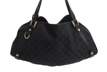 画像をギャラリービューアに読み込む, GUCCI グッチ ハンドバッグ GGスプリームキャンバス 130736 GG柄 ブラック 黒 レザー ゴールド金具 美品 中古 4b002274