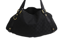 画像をギャラリービューアに読み込む, GUCCI グッチ ハンドバッグ GGスプリームキャンバス 130736 GG柄 ブラック 黒 レザー ゴールド金具 美品 中古 4b002274