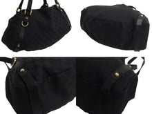 画像をギャラリービューアに読み込む, GUCCI グッチ ハンドバッグ GGスプリームキャンバス 130736 GG柄 ブラック 黒 レザー ゴールド金具 美品 中古 4b002274