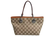 画像をギャラリービューアに読み込む, GUCCI グッチ ハンドバッグ 120844 ブラウン ベージュ GGスプリームキャンバス レザー シルバー金具 美品 中古 4b002276