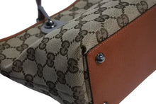 画像をギャラリービューアに読み込む, GUCCI グッチ ハンドバッグ 120844 ブラウン ベージュ GGスプリームキャンバス レザー シルバー金具 美品 中古 4b002276