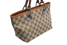 画像をギャラリービューアに読み込む, GUCCI グッチ ハンドバッグ 120844 ブラウン ベージュ GGスプリームキャンバス レザー シルバー金具 美品 中古 4b002276