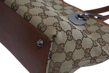 画像をギャラリービューアに読み込む, GUCCI グッチ ハンドバッグ 120844 ブラウン ベージュ GGスプリームキャンバス レザー シルバー金具 美品 中古 4b002276