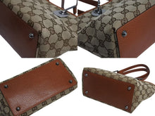 画像をギャラリービューアに読み込む, GUCCI グッチ ハンドバッグ 120844 ブラウン ベージュ GGスプリームキャンバス レザー シルバー金具 美品 中古 4b002276