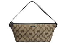 画像をギャラリービューアに読み込む, GUCCI グッチ ハンドバッグ 07198 ブラウン ベージュ GGスプリームキャンバス レザー シルバー金具 美品 中古 4b002278