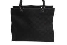 画像をギャラリービューアに読み込む, GUCCI グッチ ハンドバッグ 0021010 GGスプリームキャンバス バンブー ブラック シルバー金具 イタリア製 良品 中古 4b002280