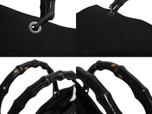 画像をギャラリービューアに読み込む, GUCCI グッチ ハンドバッグ 0021010 GGスプリームキャンバス バンブー ブラック シルバー金具 イタリア製 良品 中古 4b002280