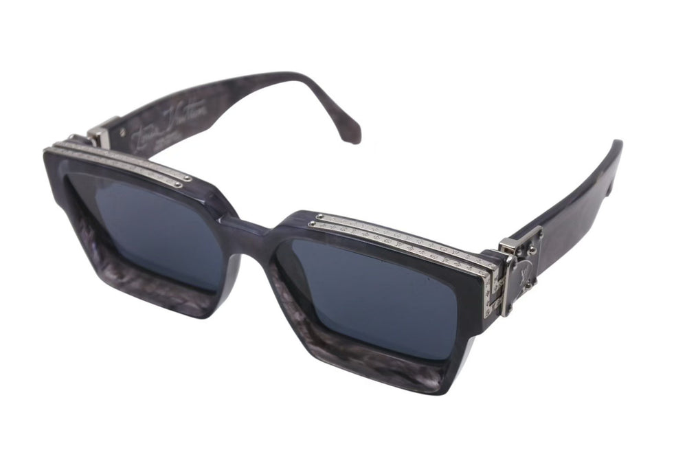LOUIS VUITTON ルイヴィトン 1.1 ミリオネア サングラス Z1326E 8G7 サイズ58□17 145 ネイビー グレー マーブル 美品 中古 4b002281