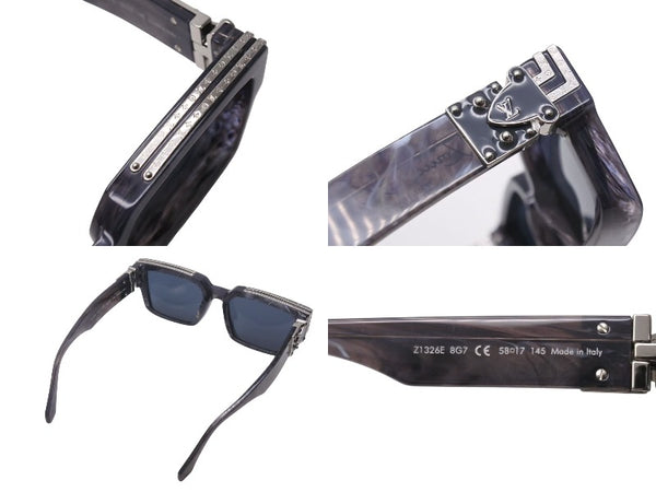 LOUIS VUITTON ルイヴィトン 1.1 ミリオネア サングラス Z1326E 8G7 サイズ58□17 145 ネイビー グレー マーブル 美品 中古 4b002281