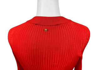 極美品 GIANNI VERSACE ジャンニ ヴェルサーチ レーヨン カットソー レッド メデューサロゴ サイズ36 中古 4b002282