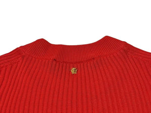 極美品 GIANNI VERSACE ジャンニ ヴェルサーチ レーヨン カットソー レッド メデューサロゴ サイズ36 中古 4b002282