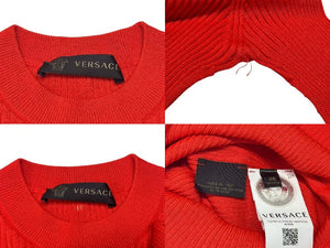 極美品 GIANNI VERSACE ジャンニ ヴェルサーチ レーヨン カットソー レッド メデューサロゴ サイズ36 中古 4b002282