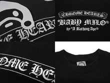 画像をギャラリービューアに読み込む, CHROME HEARTS クロムハーツ × A Bathhing Ape エイプ コラボ プリント Tシャツ サイズS ブラック 美品 中古 4b002289