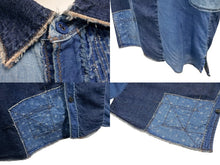 画像をギャラリービューアに読み込む, KAPITAL キャピタル パッチワーク デニム 半袖シャツ Patchwork Kathmandu Shirt ブルー コットン サイズ3 中古 4b002290