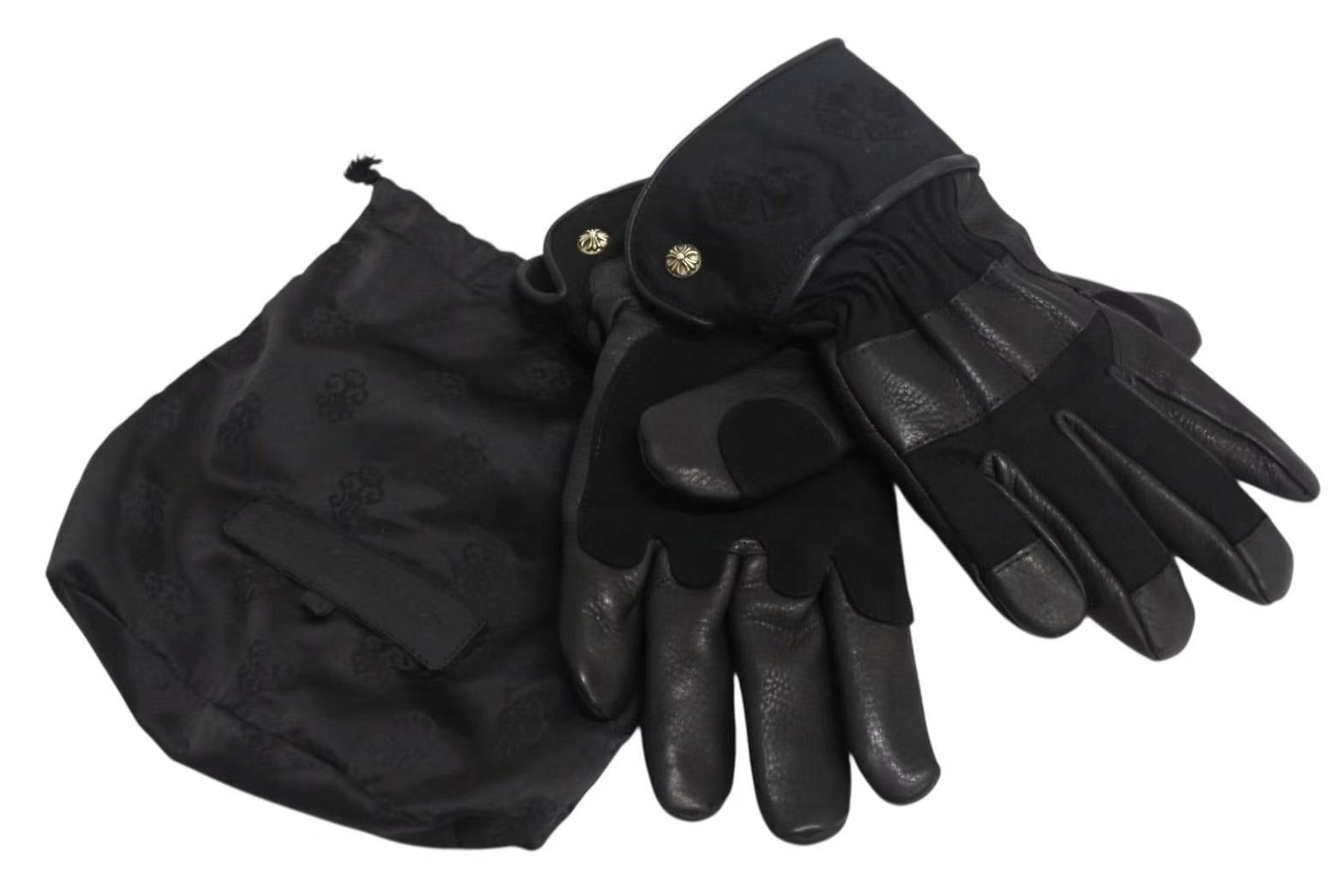 【極美品】初期 クロムハーツ 革手袋 ホースシューボタン 極美品】初期 クロムハーツ 革手袋 ホースシューボタン 極美品】初期