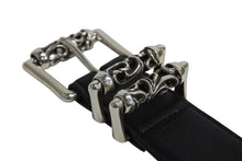 画像をギャラリービューアに読み込む, 新品未使用 CHROME HEARTS クロムハーツ 3ピース ローラーベルト サイズ38 レザー シルバ−925 ブラック 中古 4b002297