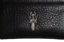 画像をギャラリービューアに読み込む, 新品未使用 CHROME HEARTS クロムハーツ DOUBLE SIDE ダブルサイド レザーカードケース ダガー装飾 レザー シルバー925 中古 4b002298