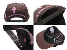 画像をギャラリービューアに読み込む, 新品未使用 CHROME HEARTS クロムハーツ キャップ クロスパッチ 刺繍 クロスボール シルバー 925 ブラウン ピンク 中古 4b002302