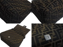 画像をギャラリービューアに読み込む, 極美品 FENDI フェンディ マンマバケット ワンショルダーバッグ 26725 ズッカ柄 キャンバス レザー ブラウン 中古 4b002310