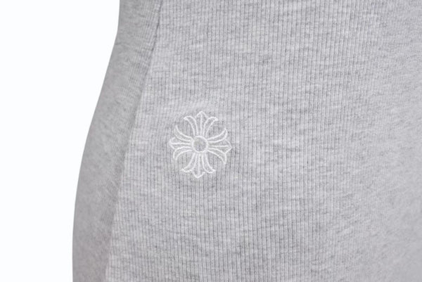 新品未使用 CHROME HEARTS クロムハーツ タンクトップ ワンピース トップス サイズS CHプラス CHロゴ刺繍 グレー 中古 4b002314