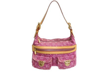 Load image into Gallery viewer, LOUIS VUITTON ルイヴィトン バギーPM モノグラムデニム ショルダーバッグ M95212 デニム レザー ピンク 美品 中古 4b002326