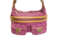 Load image into Gallery viewer, LOUIS VUITTON ルイヴィトン バギーPM モノグラムデニム ショルダーバッグ M95212 デニム レザー ピンク 美品 中古 4b002326