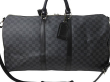 画像をギャラリービューアに読み込む, 極美品 LOUISVUITTON ルイヴィトン キーポルバンドリエール55 ボストンバッグ N41413 ダミエグラフィット キャンバス ブラック 中古 4b002330