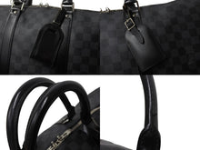 画像をギャラリービューアに読み込む, 極美品 LOUISVUITTON ルイヴィトン キーポルバンドリエール55 ボストンバッグ N41413 ダミエグラフィット キャンバス ブラック 中古 4b002330