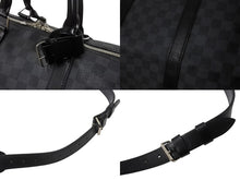 画像をギャラリービューアに読み込む, 極美品 LOUISVUITTON ルイヴィトン キーポルバンドリエール55 ボストンバッグ N41413 ダミエグラフィット キャンバス ブラック 中古 4b002330