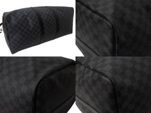 画像をギャラリービューアに読み込む, 極美品 LOUISVUITTON ルイヴィトン キーポルバンドリエール55 ボストンバッグ N41413 ダミエグラフィット キャンバス ブラック 中古 4b002330