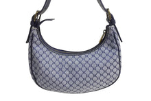 画像をギャラリービューアに読み込む, CELINE ヴィンテージ オールド セリーヌ マカダム AVA アヴァ ワンショルダーバッグ ブラゾンキャンバス レザー ネイビー 美品 中古 4b002331