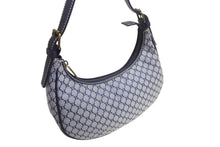 画像をギャラリービューアに読み込む, CELINE ヴィンテージ オールド セリーヌ マカダム AVA アヴァ ワンショルダーバッグ ブラゾンキャンバス レザー ネイビー 美品 中古 4b002331