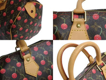 Load image into Gallery viewer, 極美品 LOUIS VUITTON ルイヴィトン モノグラムチェリー スピーディ25 ハンドバッグ M95009 村上隆 ブラウン 中古 4b002335