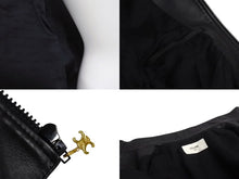 画像をギャラリービューアに読み込む, CELINE セリーヌ ライダースジャケット 2EH71583C ブラック ピンク レーヨン 羊革 レザー 綿 38 2EH71583C 美品 中古 4b002341