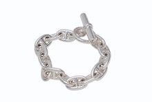 Load image into Gallery viewer, 極美品 HERMES エルメス シェーヌダンクルMM ブレスレット 24AG095877 フランス製 14コマ シルバー925 54.2g 中古 4b002346