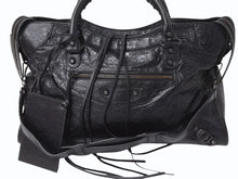 画像をギャラリービューアに読み込む, BALENCIAGA バレンシアガ ハンドバッグ ブラック ザ・シティ 115748 レザー シルバー金具 N22534L 美品 中古 4b002351