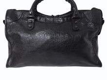 画像をギャラリービューアに読み込む, BALENCIAGA バレンシアガ ハンドバッグ ブラック ザ・シティ 115748 レザー シルバー金具 N22534L 美品 中古 4b002351