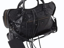 画像をギャラリービューアに読み込む, BALENCIAGA バレンシアガ ハンドバッグ ブラック ザ・シティ 115748 レザー シルバー金具 N22534L 美品 中古 4b002351