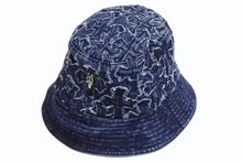 画像をギャラリービューアに読み込む, 極美品 CHROME HEARTS クロムハーツ ダガー クロスパッチ デニム バケットハット U-CHUM-FBRC 帽子 インディゴ サイズS 中古 4b002357