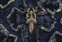 画像をギャラリービューアに読み込む, 極美品 CHROME HEARTS クロムハーツ ダガー クロスパッチ デニム バケットハット U-CHUM-FBRC 帽子 インディゴ サイズS 中古 4b002357