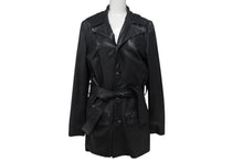 画像をギャラリービューアに読み込む, CHROME HEARTS クロムハーツ 4クロスボールボタン レザーコート レディース ブラック サイズS 美品 中古 4b002359