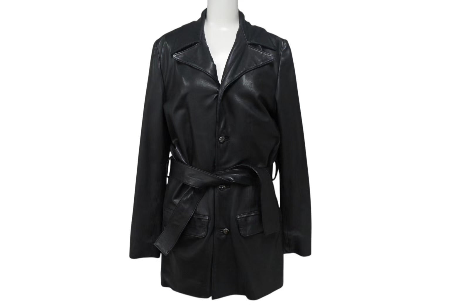 CHROME HEARTS クロムハーツ 4クロスボールボタン レザーコート