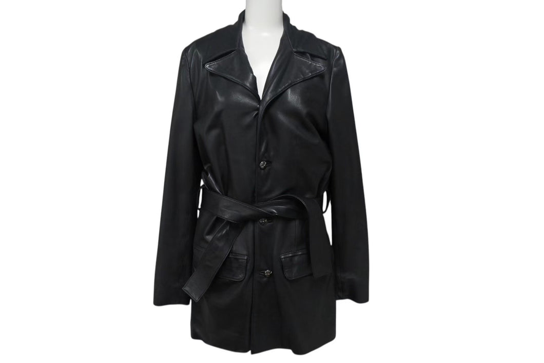 CHROME HEARTS クロムハーツ 4クロスボールボタン レザーコート