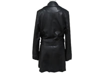 画像をギャラリービューアに読み込む, CHROME HEARTS クロムハーツ 4クロスボールボタン レザーコート レディース ブラック サイズS 美品 中古 4b002359