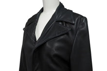 画像をギャラリービューアに読み込む, CHROME HEARTS クロムハーツ 4クロスボールボタン レザーコート レディース ブラック サイズS 美品 中古 4b002359